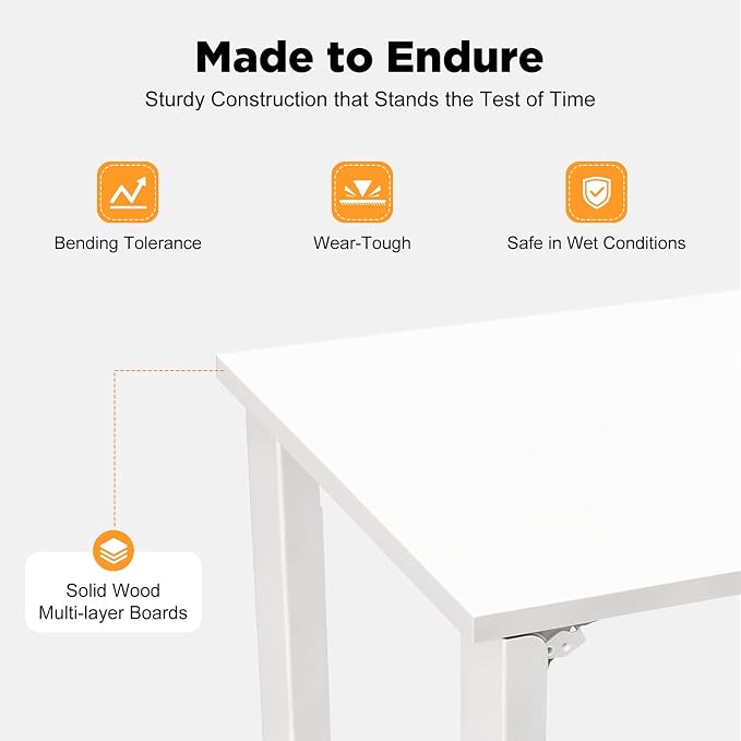 Wall Mounted Folding Table 29.5x15.7 inch, Drop-Leaf Dining Table for Small Spaces, E0-Grade Solid Wood Murphy Table with 132lbs Capacity, Space-Saving Desk for Kitchen Office (White)