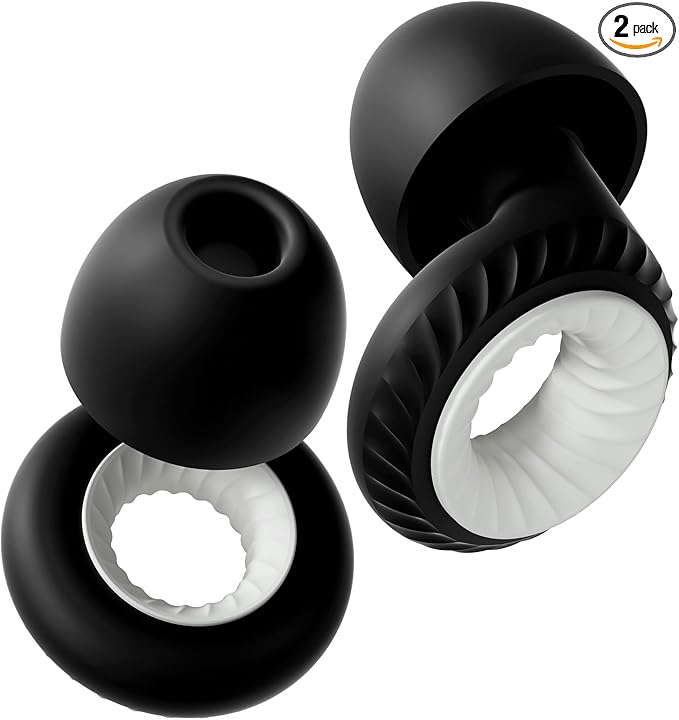 Concert Ear Plugs, Yawsoy Reusable Ear Plugs for Concerts, Raves, Focus and Sleep, High Fidelity Noise Cancelling Ear Plugs, 20dB Noise Reduction & Hearing Protection, 6 Pair Eartips in S/M/L (Black)