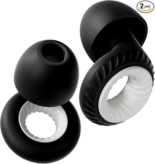 Concert Ear Plugs, Yawsoy Reusable Ear Plugs for Concerts, Raves, Focus and Sleep, High Fidelity Noise Cancelling Ear Plugs, 20dB Noise Reduction & Hearing Protection, 6 Pair Eartips in S/M/L (Black)