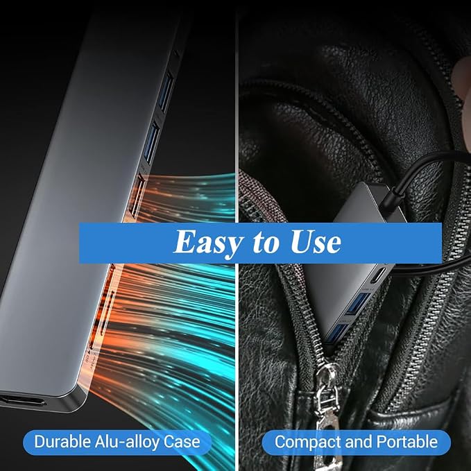 9 in 1 USB C Hub, Multiport USB C Adapter with 4K HDMI, 100W PD Charging, USB 3.0 Port, SD/TF Card Reader, USB C Docking Station Compatible with MacBook, Laptop, Tablet and More