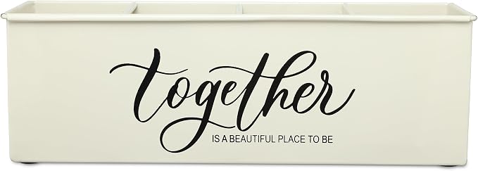 dudki Desk organizer with 4 compartments for office table | stylish Metal Desk Organizer | Stationary Storage | Pencil Holder for Office, Home, and Study Table (Together) Beige