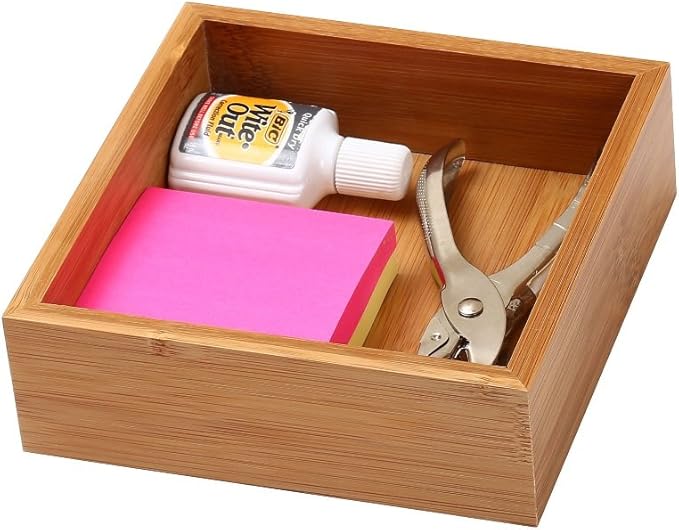 YBM Home Kitchen Drawer Organizer Storage Box Made of Bamboo, 6x6x2 Inch 324