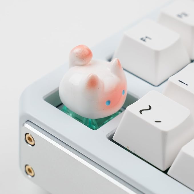 Artisan Cat Keycap, Resin Keycap 1U Size, Openable Design, MX Switch Compatible for Mechanical Gaming Keyboards