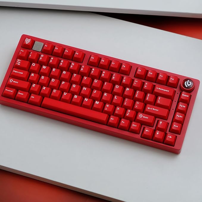Sumgsn 114 Keys Red Keycaps Cherry Profile Translucent Keycaps Set Fit for 60% 65% 75% Cherry Mx Switches Mechanical Keyboard