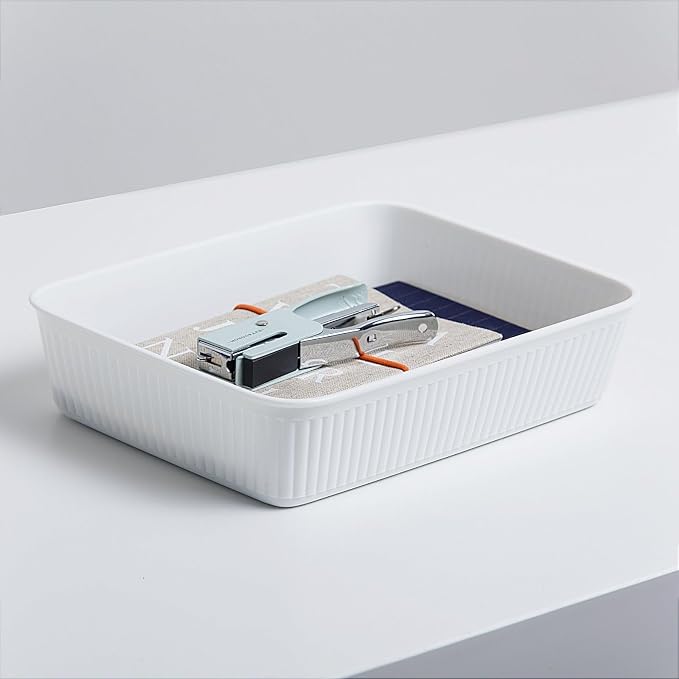 TATAY Storage Basket Baobab Drawer Organisation Elegant Functional Design | Storage Basket Household | Dimensions 17.7x24x5.6 cm | BPA-Free Material | Home and Office Organisation, Grey