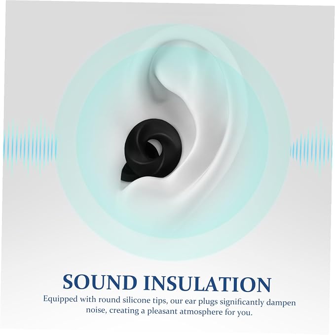VALICLUD Silicone Noise Blocking Reusable with Tips Comfortable Soft Hearing Protection Travel Noise Cancelling for Study Work