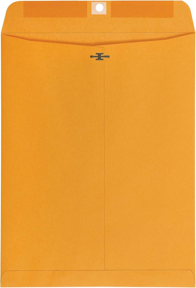 Amazon Basics Clasp Kraft Envelopes for Documents, Gummed Mailing, 10" x 13", 200-Pack
