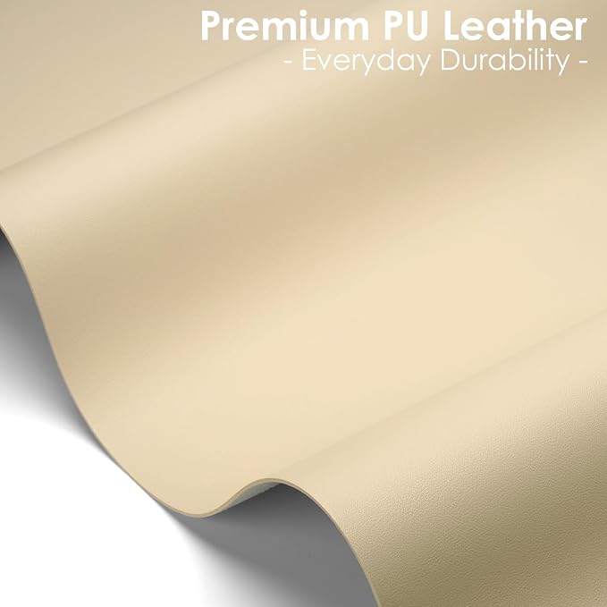 Leather Desk Pad Protector, Waterproof Mouse Pad, PU Desk Mat, Office Desk Cover, Desk Writing Mat for Office/Home/Work/Cubicle (Eggshell) 35.4x17 in
