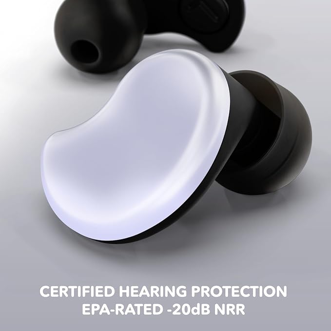 CURVD Cliq Noise Cancelling Ear Plugs – Reusable Concert Earplugs for Noise Reduction with Swappable Covers, 5 Tip Sizes & Travel Case. Stylish, Comfy, and Customizable Protection