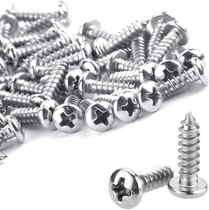 LOKMAN 100 Pack 1/4 Inch Rope Light P-Style Mounting Clips with Compatible Stainless Steel Pan Head Phillips Screws