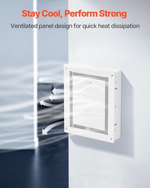 VEVOR Structured Media Enclosure, 17-Inch, Recessed in-Wall Media Box with Cover, Wall-Mount Cable Management Box Kit, Structured Wiring Multi-Media Cabinet, Cold-Rolled Steel, for TV Home Theater