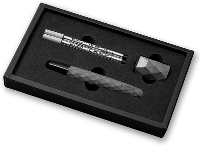 22STUDIO Polygon Rollerball Pens Gift Set| Luxury Smooth Writing Pen | Unique Design for Professionals & Collectors | Premium Office Stationery | Gift for Executives & Writers (Midnight)