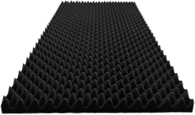 1 Pack Egg Crate Foam Sound Proof Foam Panels for Walls,48''X24''X2'' inch Acoustic Panels, high-Density Fireproof soundproof Wall Panels, Professional Acoustic Treatment (Black)