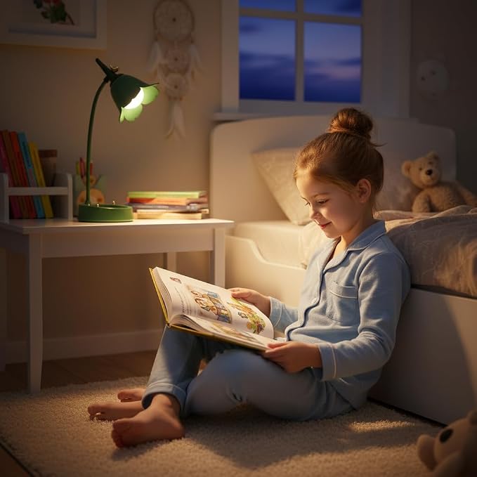 magical JD LED Desk Lamp Cordless Table Light Adjustable Gooseneck Dimmable Touch Rechargeable Battery Eye-Caring Night Light for Kids,Mini Cute Lamp for College Dorm Bedroom Reading