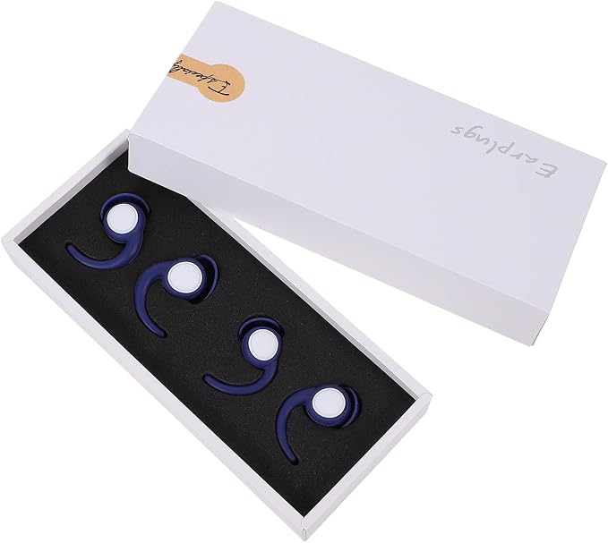 BETOOKY Noise-Blocking Silicone for Sleeping and Studying, Wear-Resistant Sound Insulation, 4pcs Set with Two Sizes, Navy Blue, Anti-Noise for Students and Indoor Use