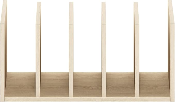 Furinno Hermite File Holder Desk Organizers and Accessories, Natural Oak | Desk Top Vertical Book Shelf, for Office Supplies, Organization