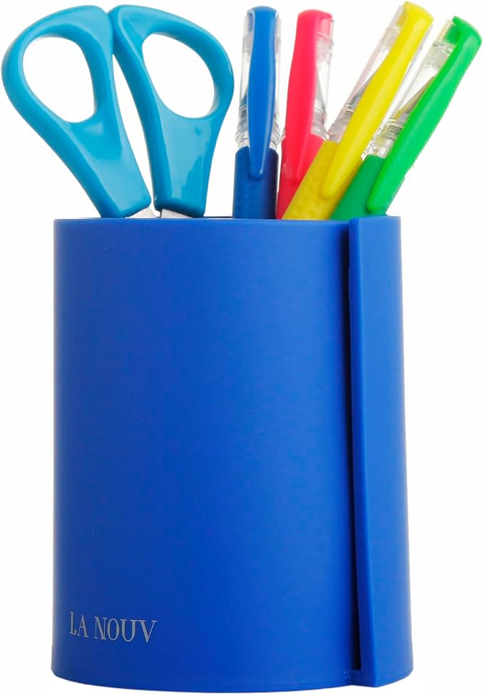 Pen Holder for Desk, Royal Blue, 4x3 Inch | Modern, Home Office Organizer, Office Decor for Men, Multiple Colors Available
