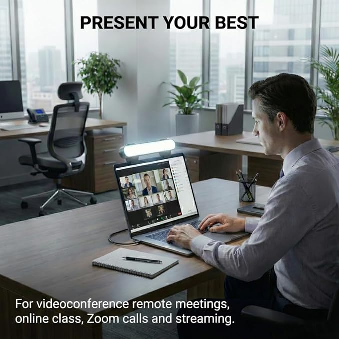 HumanCentric Video Conference Lighting, Laptop Only Webcam Light for Streaming, LED Laptop Light for Video Conferencing, Zoom Lighting for Computer, Upgrade Light for Zoom Meetings