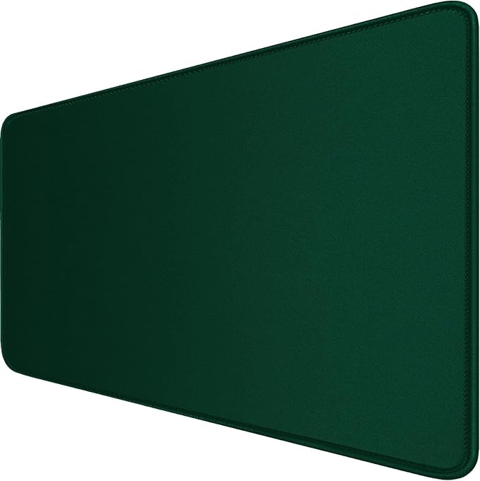 Large Mouse Pad with Stitched Edges, 47.3 X 23.6 in Desk Pad Durable Non-Slip Natural Rubber Base, Waterproof Computer Keyboard Mat for Esports Pros, Gamer, Desktop, Green
