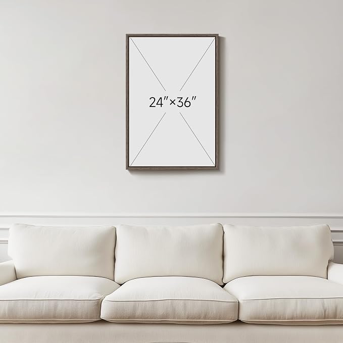 Framed Vintage Floral Vertical Wall Art, Moody Neutral Minimalist Botanical Canvas Artwork, Retro Rustic Brown Wabi Sabi Dark Flower Painting Prints for Living Room Bedroom Hallway Wall Decor, 24x36
