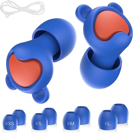 Kids Ear Plugs (6-12 yrs) - Reusable Noise Relief Earplugs for Focus, Travel, Concerts, Socializing, Sports Events, Noise Sensitivity - 8 Ear Tips in XS/S/M/L,BURD