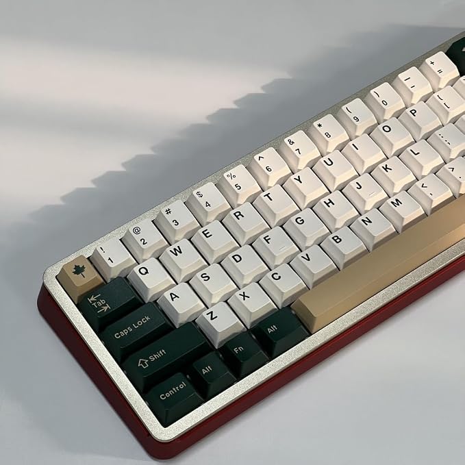 Guffercty kred Cherry Profile PBT Keycaps 156 Key Set, Fade Resistant Custom Keycaps Fit 60%/65%/75%/80%/TKL/100% Mechanical Keyboard (British Racing)