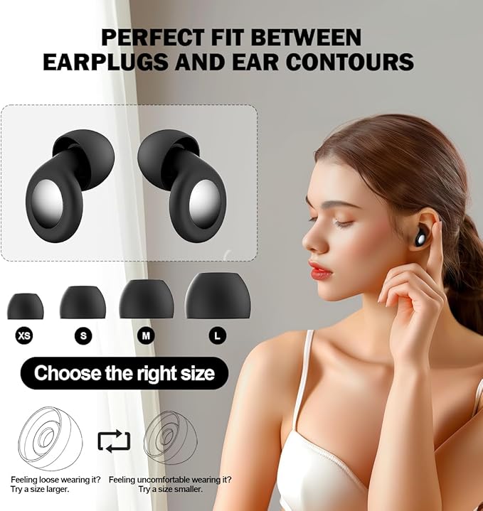 Ear Plugs for Sleeping Noise Cancelling,Comfortable Silicone Earplugs for Sleeping Hearing Protection Ear Plugs for Sleep, Focus, Noise Sensitivity