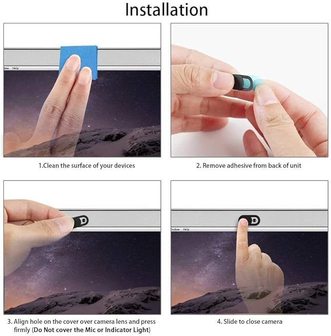 Webcam Cover Slider, Laptop Camera Cover 0.027in Ultra-Thin Fits Smartphones Tablets Macbooks Computers Desktops with Strong Adhensive, Protecting Privacy and Securtiy (6 Pack)