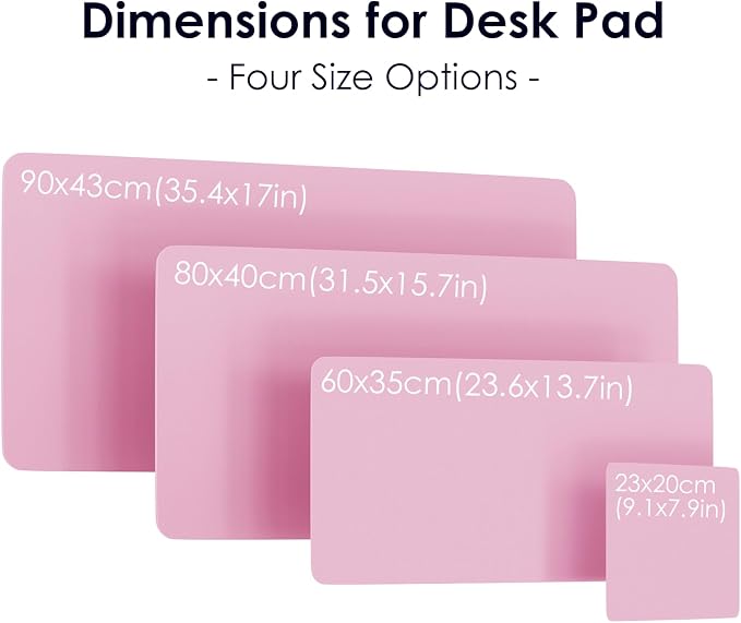 Leather Desk Pad Protector, Waterproof Mouse Pad, PU Desk Mat, Office Desk Cover, Desk Writing Mat for Office/Home/Work/Cubicle (Pink) 9x8 in