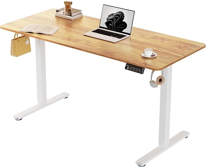 55"x24" Standing Desk, Height Adjustable Sit-Stand for Home Office | Electric Adjustable Standing Desk, Sit to Stand Computer Office Desk with Splice Board, Memory Preset, Lifts 28.7''-46.5"
