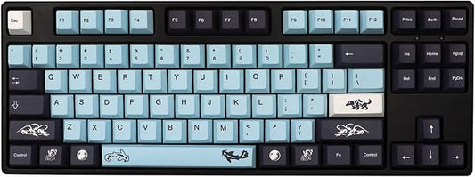 JSJT Sky and Blue Keycaps -Custom Keycap137 Keys PBT Dye Sublimation Cherry Profile Keycaps for ANSI/ISO Layout rk61/64/68/84/980/104 MX Switches Mechanical Keyboards