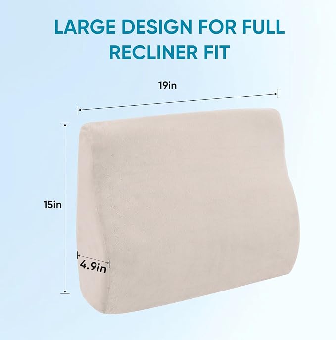 Lumbar Support Pillow for Recliner and Couch, Ergonomic Back Support Pillow | Dual-Layer Memory Foam, Soft Velvet Cover, Lower Back Pain Relief, Back Cushions for Recliner, Sofa & Gaming Chair