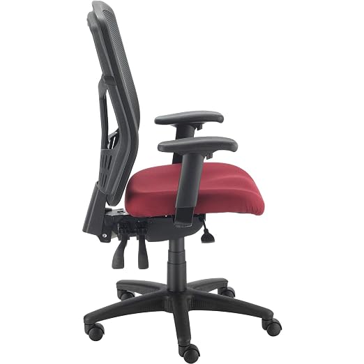 Global Industrial High Back Task Chair, Mesh Back, Fabric Seat, Red