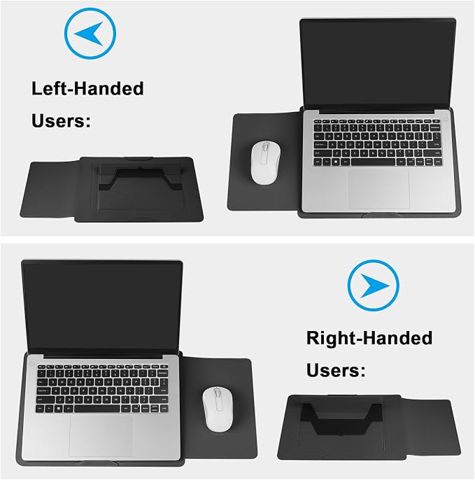 HoYiXi 13.3'' /13.6'' Laptop Sleeve Case PU Leather with Stand Compatible with MacBook Pro 14/MacBook Air 13(M1 M2)/ASUS Vivobook 14/Dell XPS 13/ASUS Matebook,13-14'' Laptop Bag,Black