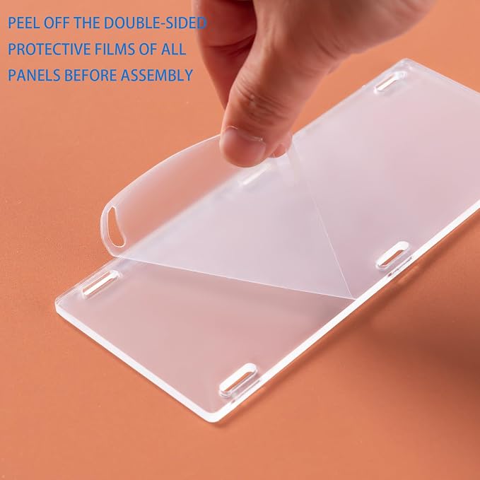 Clear Acrylic Desk Organizer, Premium pencil holder for desk 3 Slot Desktop Pen Holder Caddy for Makeup Organizer for Office, Bedroom, Bathroom & Kitchen (1, CLEAR)
