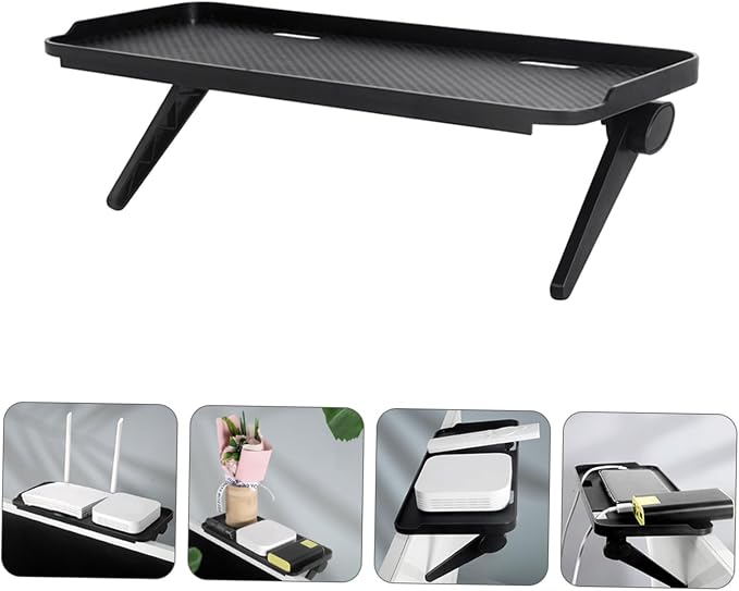 Kisangel Adjustable Perforated TV Screen Top Rack and Desk Monitor Stand for Media Devices Storage, Office Computer Shelf Organizer for Home and Workspaces