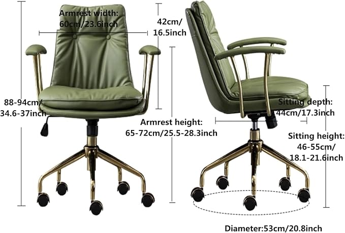 Task Chairs Office Chair High Back Pu Leather Desk Chairs Height Adjustable Computer Chair with Armrests and Castors Load 400lbs Chair Ergonomic