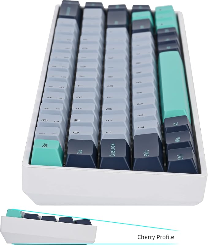 GTSP 171-Keys Cherry Profile PBT Key Caps for Mechanical Keyboards, Double Shot Custom Keycap for US Layout 60% 65% 100% MX Switches (Hammerhead Shark)