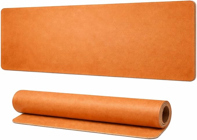 Large Desk Mat 47" x 23" – Premium PVC Leather Desk Pad, Non-Slip Office & Home Workspace Mat, Water-Resistant Writing Surface, Large Desk Protector for Laptop, Keyboard & Mouse (Tan)