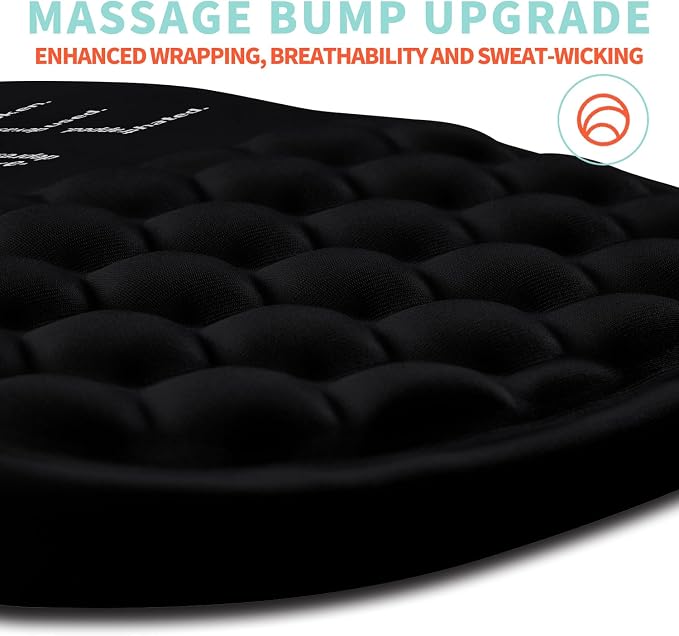 Ergonomic Mouse Pad Wrist Support with Memory Foam Massage Bulge, Carpal Tunnel Pain Relief Mousepad Wrist Rest for Mouse(12x8 inch, I Am Fine)