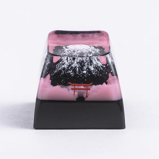 ULTRAEQUIP Artisan Keycap, Mount Fuji Sakura Mountain Custom Keycaps Esc Epoxy Resin Handmade Keycaps 1U Replace Key fit MX Switch for Mechanical Keyboard (Famous Landscape Series - Fuji)