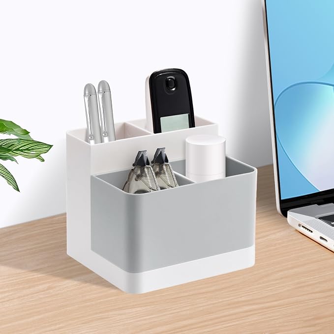 Poeland Desktop Storage Organizer, Pen and Pencil Cases Boxes, Pen or Pencil Holder Box Container for Desk, Office Supplies, Vanity Table