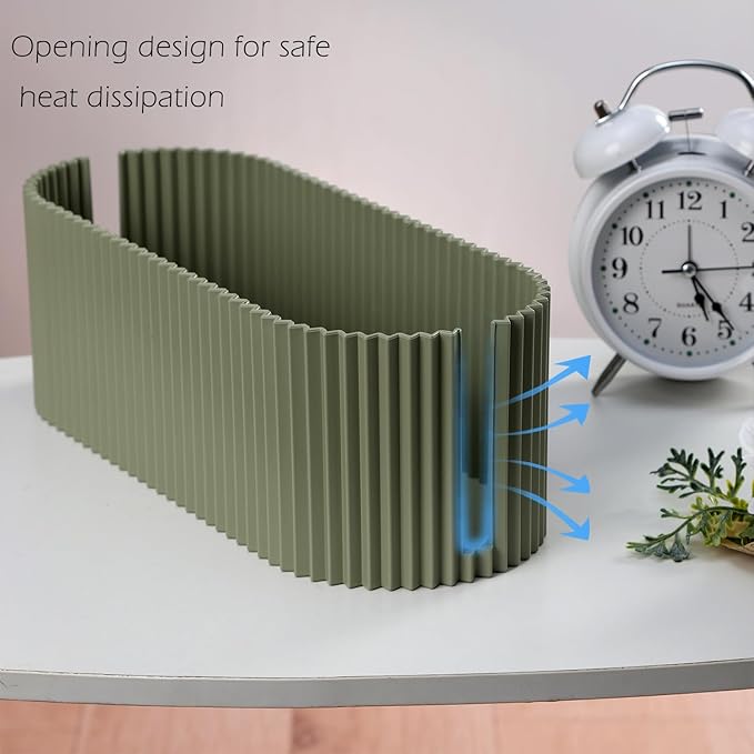 Cable Management Box Large Cable Organizer Box for Power Strips, Surge Protectors, Chargers, Adapters, TV Computer Wires Cable Hider Organizer Box with Cable Ties，Wire Ties - Green