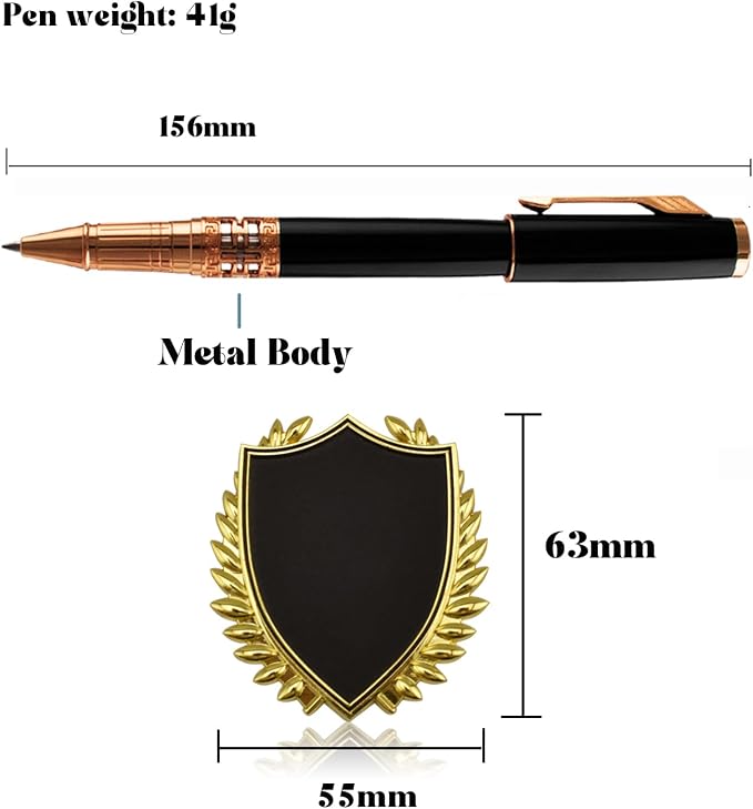 Yastar Personalized Luxury Pen with with a Custom Medal Gift Set with Pen Box - Metal Body Engrave with Your Message Personal Names Message - Gift Idea for Business Office Friends Employees