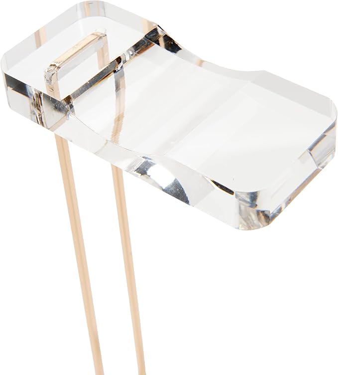 RUSSELL+HAZEL Acrylic Headphones Stand with Gold Hardware, Clear Headset Holder & Desk Accessory for Home Office Workspace Organization, 4" x 5" x 10.5"(Pack of 2)
