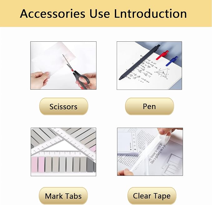 Office Supplies,Black Desk Accessories,Office Supplies Set,Stapler and Tape Dispenser Set,Scissors,Staple Remover,Binder Clips,Staples,Ballpoint Pen,Index Tabs with Ruler,Clear Tape.9pcs for Office