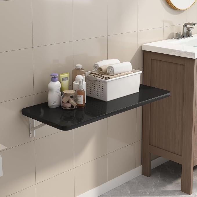 Wall Mounted Laundry Room Folding Table，Fold Down Desk for Small Spaces |Office|Study|Work Bench|Kitchen Dining Restaurant| Home Bar | Waterproof Easy to Install and Clean39.4 x19.7