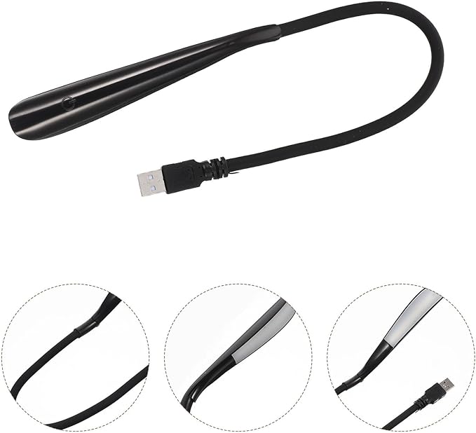 USB Reading Lamp Portable Eye-Care Night Light with Flexible Gooseneck Dimming USB Desk Lamp for Bedroom Dorm Office Plastic Study Light