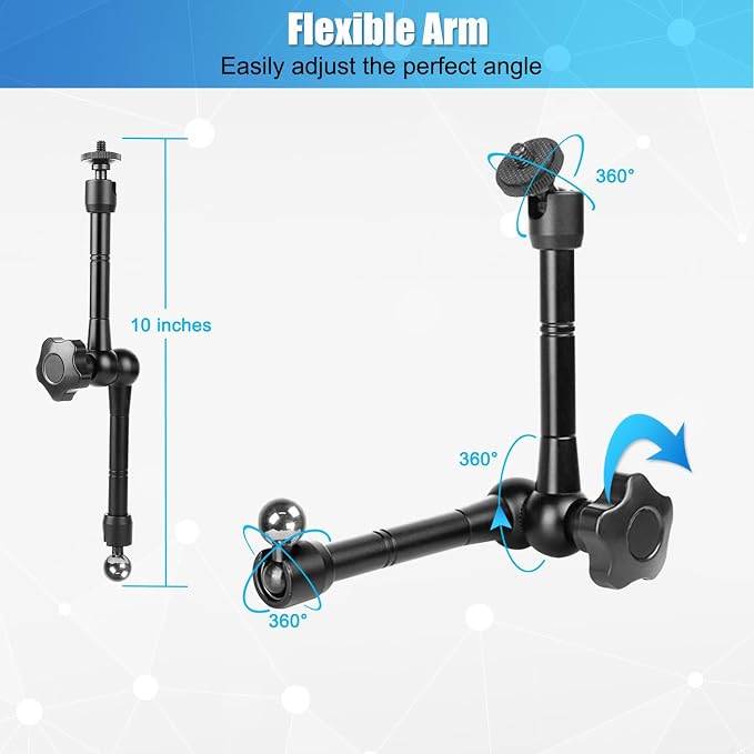 JCWINY Tablet Holder for Mic Stand, Adjustable iPad Mic Stand Mount, Tablet Holder with Clamp Mount for Pole Desk Kitchen Cabinet, Compatible with 4.7 to 12.9" iPad, iPhone, Android Smartphones
