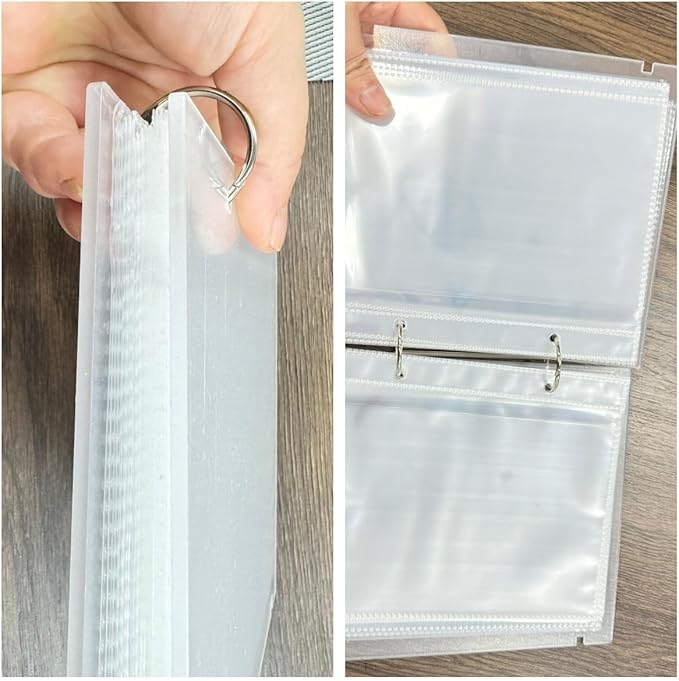 2 Sets Desktop Small Photo Album,Flip Mini Photo Book Stand Acrylic Picture Frame 34 Pages Holds 68 Pictures,Plastic Picture Album Binder, Refillable sleeves (Clear, 4x6)